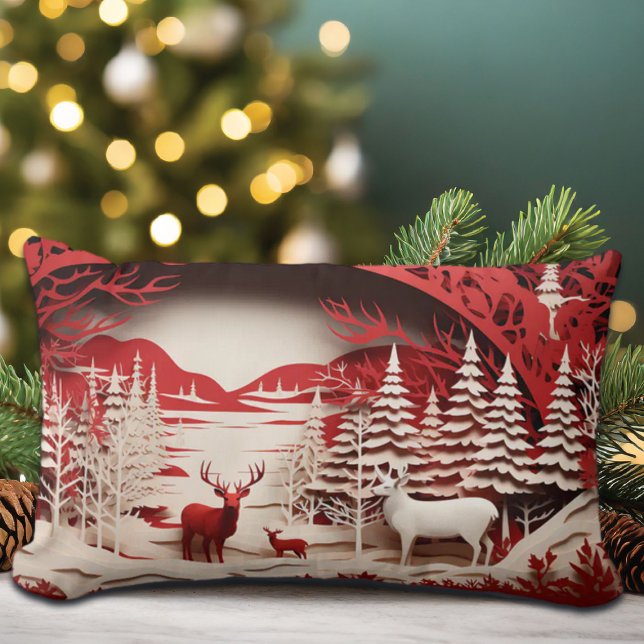 3D Reinders in de winter Kussen (Creator heeft geüpload)