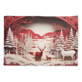 3D Reinders in de winter Kussensloop (Achterkant)