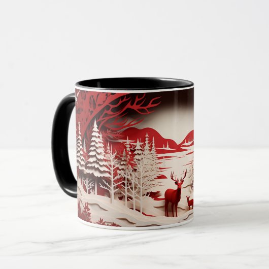 3D Reinders in de winter Mok (Voorkant links)