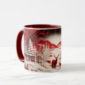 3D Reinders in de winter Mok (Voorkant links)