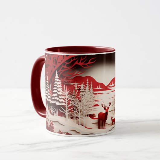 3D Reinders in de winter Mok (Voorkant links)