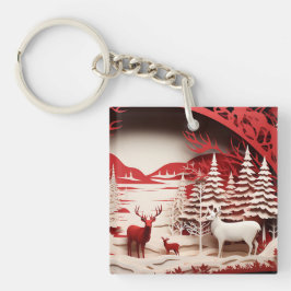 3D Reinders in de winter Sleutelhanger