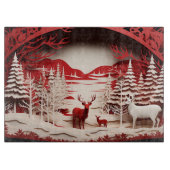 3D Reinders in de winter Snijplank (Voorkant)