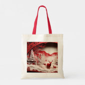 3D Reinders in de winter Tote Bag (Achterkant)