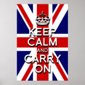 3D-reliëfeffect keep calm op de vlag van het VK Poster (Voorkant)