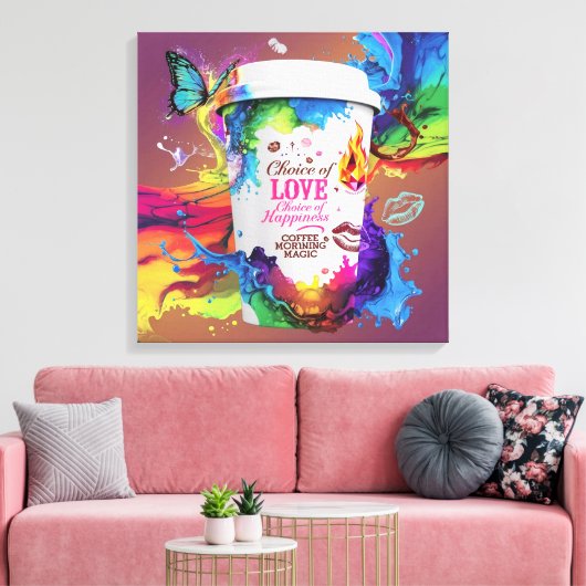 3D Render Wall Art: levendig ontwerp van alcoholin Canvas Afdruk (Insitu (Woonkamer))