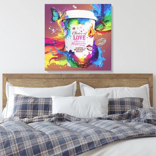 3D Render Wall Art: levendig ontwerp van alcoholin Canvas Afdruk (Insitu (Slaapkamer))