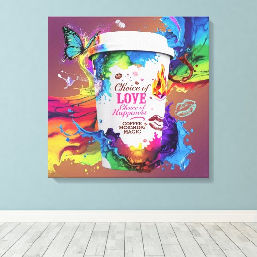 3D Render Wall Art: levendig ontwerp van alcoholin Canvas Afdruk (Insitu (Houten vloer))