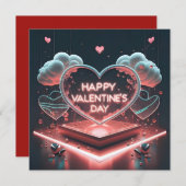 3D-rendering Fijne Valentijnsdag Feestdagenkaart (Voorkant / Achterkant)