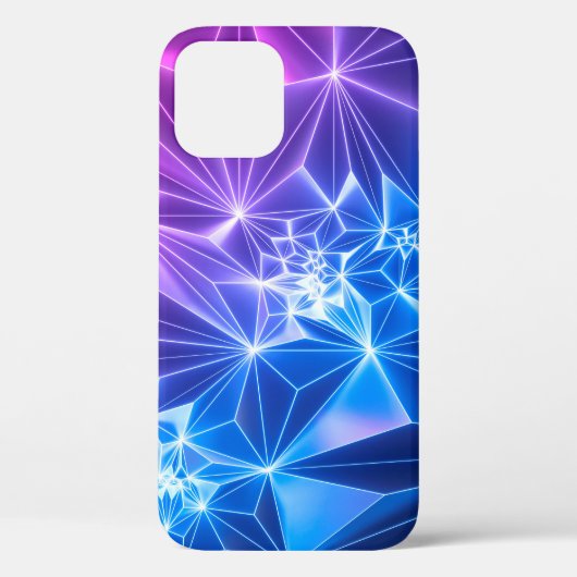 3d rendering, roze blauwe neon geometrische achter Case-Mate iPhone case (Achterkant)
