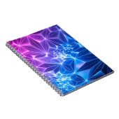 3d rendering, roze blauwe neon geometrische achter notitieboek (Rechterzijde)