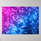 3d rendering, roze blauwe neon geometrische achter poster (Voorkant)