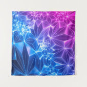 3d rendering, roze blauwe neon geometrische achter wandkleed (Voorkant (horizontaal))