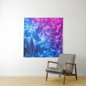3d rendering, roze blauwe neon geometrische achter wandkleed (In Situ (horizontaal))