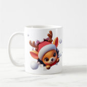 3D rendier kerst koffiemok – Feestelijke feestdage (Links)