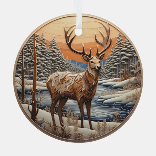 3D rendieren kerstversieringen Glas Ornament (Achterkant)