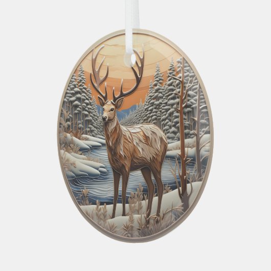 3D rendieren kerstversieringen Glas Ornament (Voorkant links)