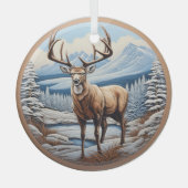 3D rendieren kerstversieringen Glas Ornament (Voorkant)