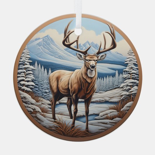 3D rendieren kerstversieringen Glas Ornament (Achterkant)