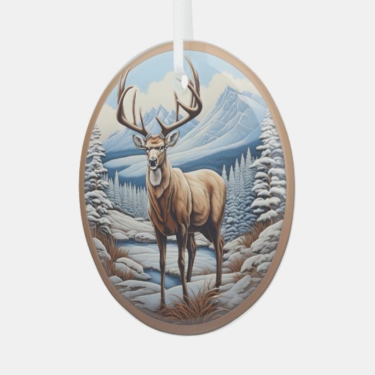 3D rendieren kerstversieringen Glas Ornament (Voorkant links)