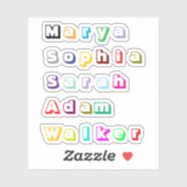 3D Retro Namen, Aangepaste Stijlvolle Kleurrijke S Sticker (Vel)