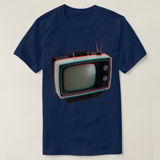 3D Retro Televisie 1 T-shirt (Design voorkant)