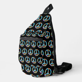 3D retro Vredessymbool Sling Bag