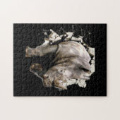 3d Rhino - Afrikaanse Safari Animal Rhinoceros Legpuzzel (Horizontaal)