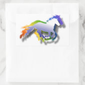 3D-rijpaarden Rechthoekige Sticker (Tas)