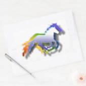 3D-rijpaarden Rechthoekige Sticker (Envelop)