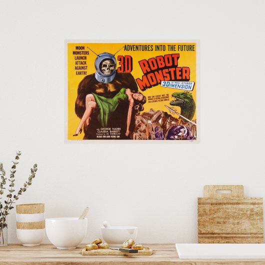 3D ROBOT MONSTER FILM POSTER (Keuken)