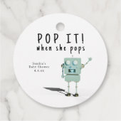3D robotjongen - pop het! wanneer ze poppen Bedankjes Labels (Achterkant)