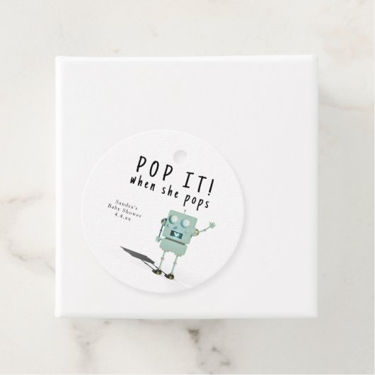 3D robotjongen - pop het! wanneer ze poppen Bedankjes Labels (In situ)