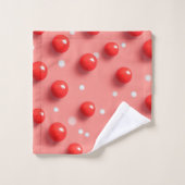 3D rode en witte stippen patroon Bad Handdoek (Wasdoekje)