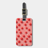 3D rode en witte stippen patroon Bagagelabel (Voorkant verticaal)