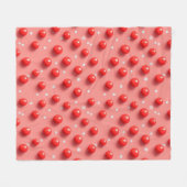3D rode en witte stippen patroon Fleece Deken (Voorkant (Horizontaal))