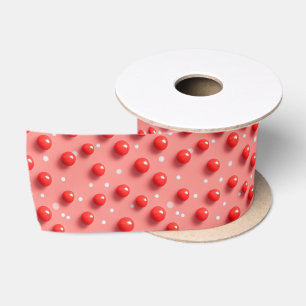 3D rode en witte stippen patroon Satijnen Lint