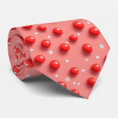 3D rode en witte stippen patroon Stropdas (Opgerold)