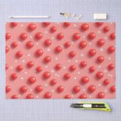 3D rode en witte stippen patroon Tissuepapier (Craft)