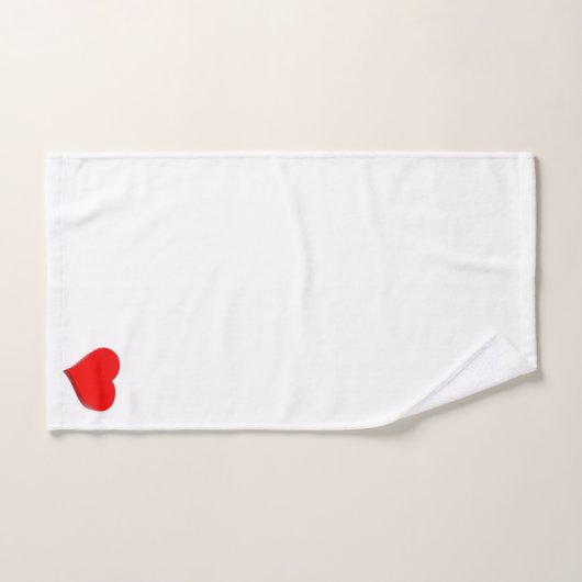 3D Rode Hart Bad Handdoek (Handdoek)