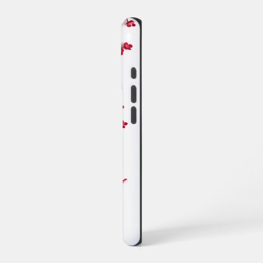 3D rode kersenbloesem iPhone Hoesje (Linkerkant)