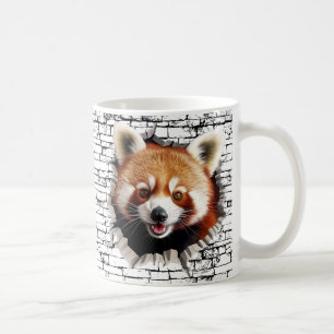 3D Rode Panda Muurbreuk Kunst – Realistisch Safari Koffiemok