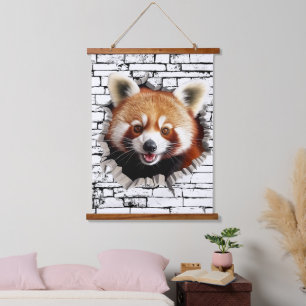 3D Rode Panda Muurbreuk Kunst – Realistische Safar Hangend Wandkleed