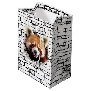 3D Rode Panda Muurbreuk Kunst – Realistische Safar Medium Cadeauzakje
