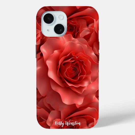 3D rode rozen naadloos patroon Case-Mate iPhone Case (Achterkant)