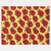 3D rode rozen patroon Fleece Deken (Voorkant (Horizontaal))