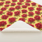 3D rode rozen patroon Sherpa Deken (3/4)