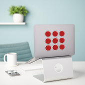 3D Rode Zeeffolie Starburst Excellence Award Medai Sticker (Laptop op bureau)