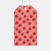 3D Rood en Wit Stippenpatroon  Cadeaulabel (Achterkant)