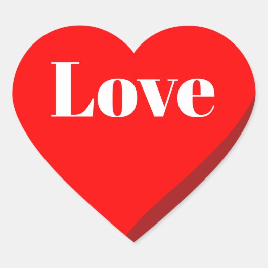 3D Rood Hart Liefde Sticker (Voorkant)